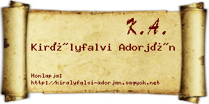 Királyfalvi Adorján névjegykártya